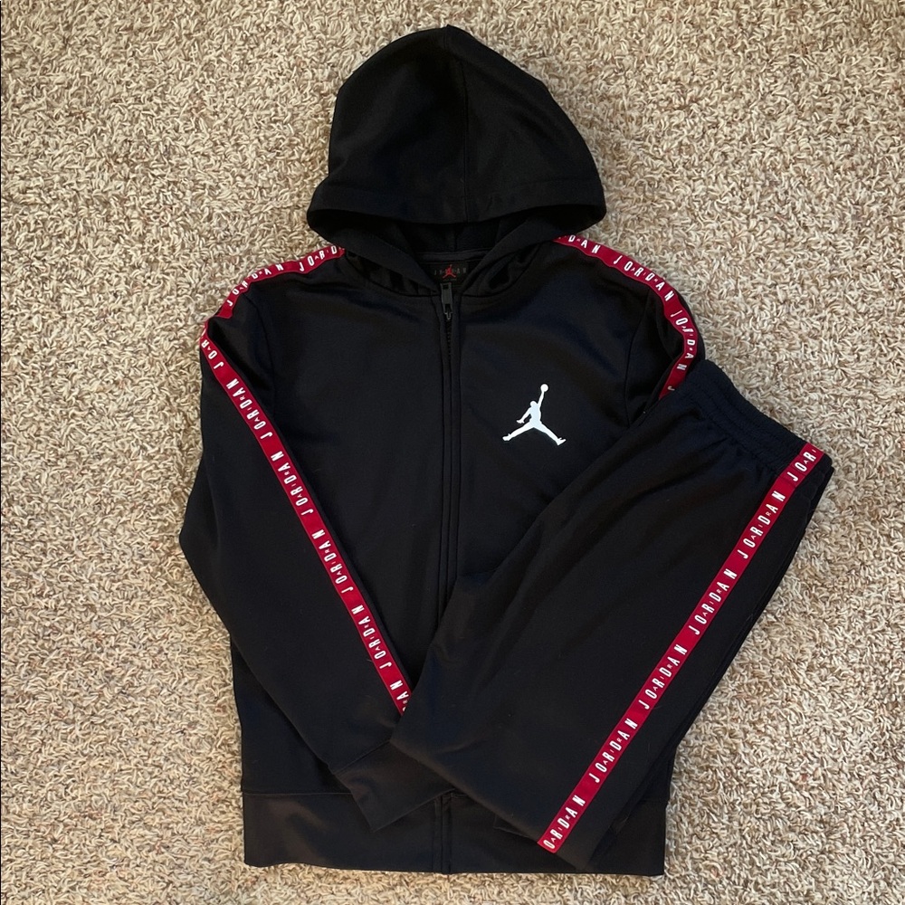 Jordan Black Apparel with Red Logo